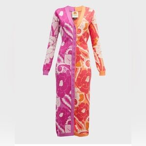 FARM Rio mixed tropical groove  Cardigan midi Dress size M